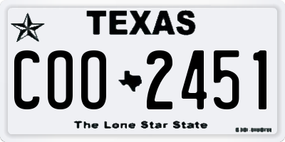 TX license plate COO2451