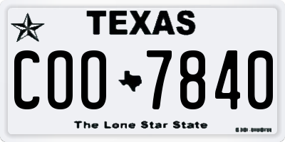 TX license plate COO7840