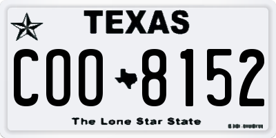 TX license plate COO8152