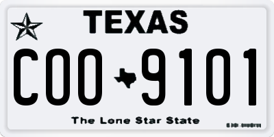 TX license plate COO9101