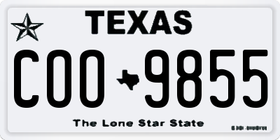 TX license plate COO9855