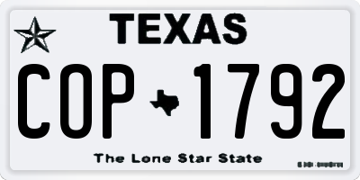 TX license plate COP1792