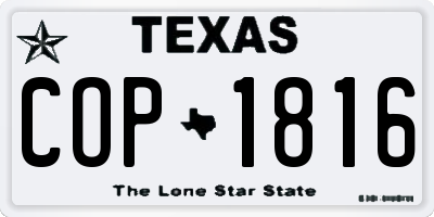 TX license plate COP1816