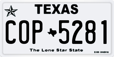 TX license plate COP5281