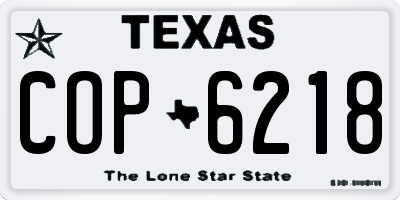 TX license plate COP6218