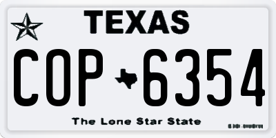 TX license plate COP6354