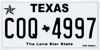 TX license plate COQ4997