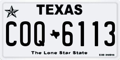 TX license plate COQ6113