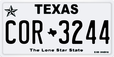 TX license plate COR3244