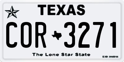 TX license plate COR3271