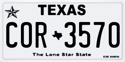 TX license plate COR3570