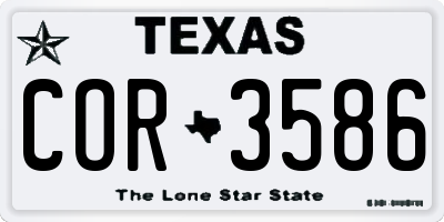 TX license plate COR3586