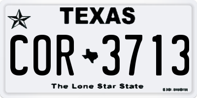 TX license plate COR3713