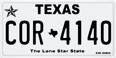 TX license plate COR4140