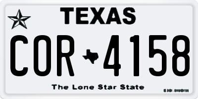 TX license plate COR4158