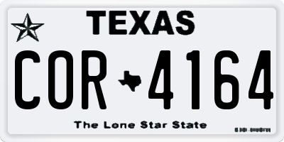 TX license plate COR4164