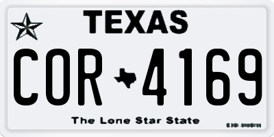 TX license plate COR4169