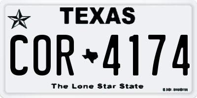 TX license plate COR4174