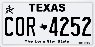 TX license plate COR4252
