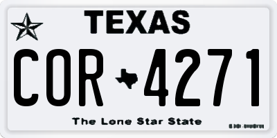 TX license plate COR4271