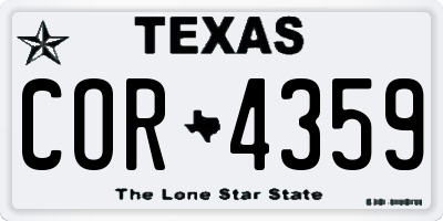 TX license plate COR4359