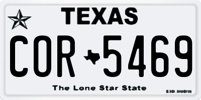 TX license plate COR5469