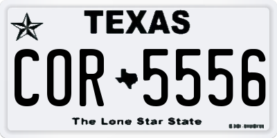 TX license plate COR5556