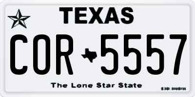 TX license plate COR5557