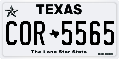 TX license plate COR5565