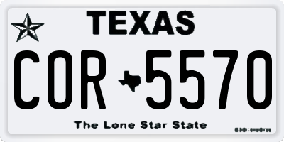 TX license plate COR5570