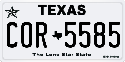 TX license plate COR5585