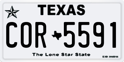 TX license plate COR5591