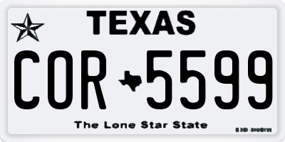 TX license plate COR5599