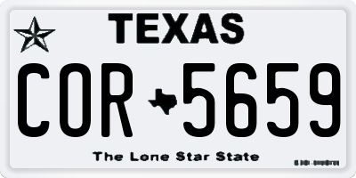 TX license plate COR5659