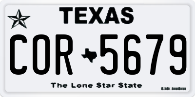 TX license plate COR5679
