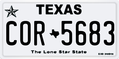 TX license plate COR5683