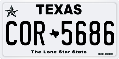 TX license plate COR5686