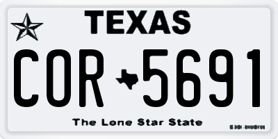 TX license plate COR5691