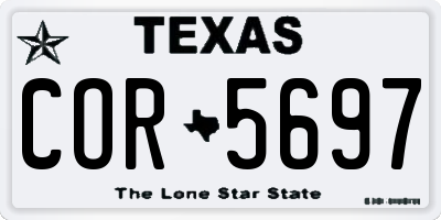 TX license plate COR5697