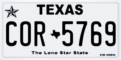 TX license plate COR5769