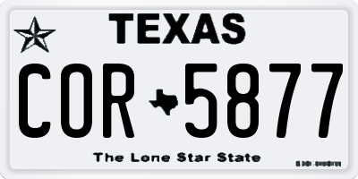 TX license plate COR5877