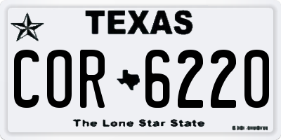TX license plate COR6220
