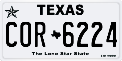 TX license plate COR6224