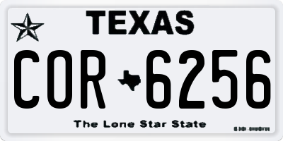 TX license plate COR6256
