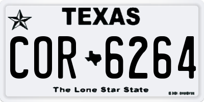 TX license plate COR6264