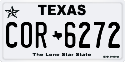 TX license plate COR6272