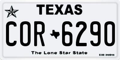 TX license plate COR6290