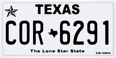 TX license plate COR6291
