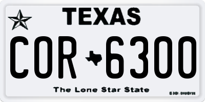 TX license plate COR6300