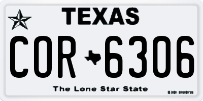 TX license plate COR6306